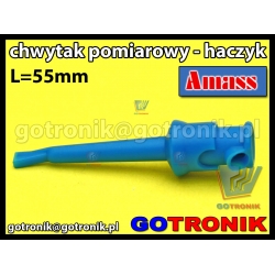 Chwytak pomiarowy haczyk L=55mm niebieski