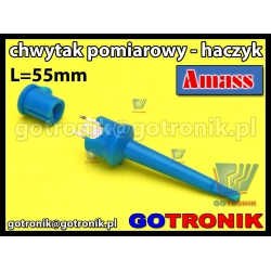 Chwytak pomiarowy haczyk L=55mm niebieski