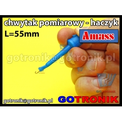 Chwytak pomiarowy haczyk L=55mm niebieski