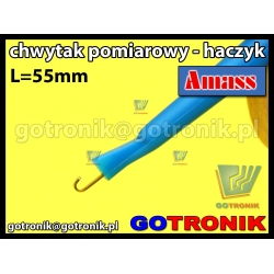 Chwytak pomiarowy haczyk L=55mm niebieski