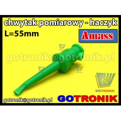 Chwytak pomiarowy haczyk L=55mm zielony