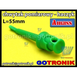 Chwytak pomiarowy haczyk L=55mm zielony