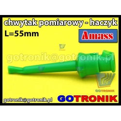 Chwytak pomiarowy haczyk L=55mm zielony