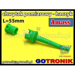 Chwytak pomiarowy haczyk L=55mm zielony