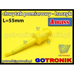 Chwytak pomiarowy haczyk L=55mm żółty