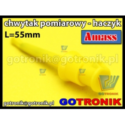 Chwytak pomiarowy haczyk L=55mm żółty