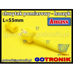 Chwytak pomiarowy haczyk L=55mm żółty