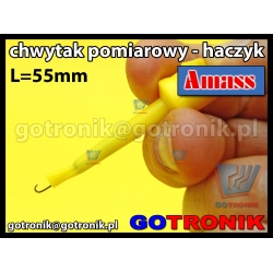 Chwytak pomiarowy haczyk L=55mm żółty