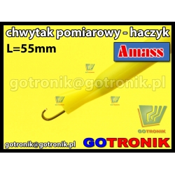 Chwytak pomiarowy haczyk L=55mm żółty