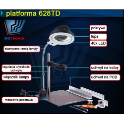 Platforma naprawcza z uchwytem do płytek PCB + statyw do kolby