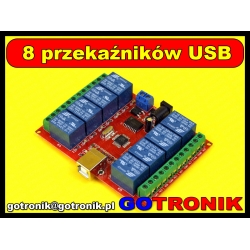 Moduł 8 przekaźników sterowanych poprzez USB