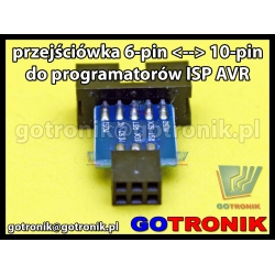 Adapter przejściówka 6pin  10pin do programatorów ISP AVR