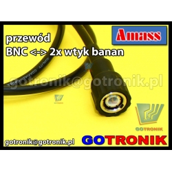 Przewód BNC - 2 x wtyk banan izolowany