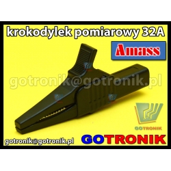 Krokodylek pomiarowy 32A | czarny