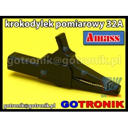 Krokodylek pomiarowy 32A | czarny