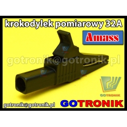 Krokodylek pomiarowy 32A | czarny