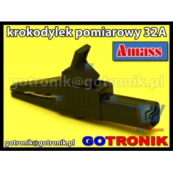 Krokodylek pomiarowy 32A | czarny