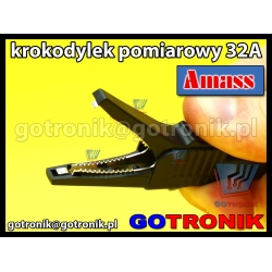 Krokodylek pomiarowy 32A | czarny