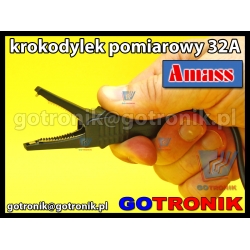 Krokodylek pomiarowy 32A | czerwony + czarny