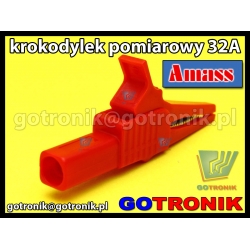 Krokodylek pomiarowy 32A | czerwony