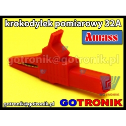 Krokodylek pomiarowy 32A | czerwony