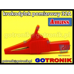 Krokodylek pomiarowy 32A | czerwony