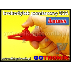 Krokodylek pomiarowy 32A | czerwony