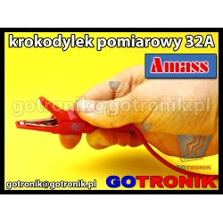 Krokodylek pomiarowy 32A | czerwony