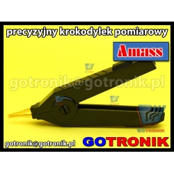 Krokodylek pomiarowy precyzyjny | czarny