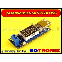 Zasilacz ładowarka usb 5V 2A z woltomierzem i portem USB