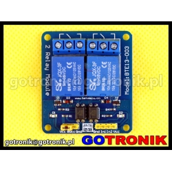 Moduł 2 przekaźników 5V z optoizolacją