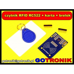 Moduł czytnika RFID RC522 + karta + brelok