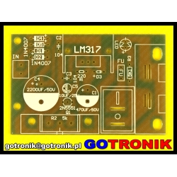 Zasilacz regulowany LM317 napięcie wyjściowe: 1,25V-30V