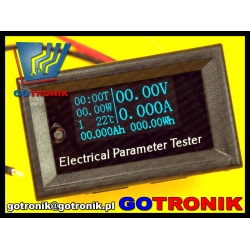 33V/10A Panelowy miernik napięcia, prądu, mocy, temperatury, czasu, energii, pojemności naładowania