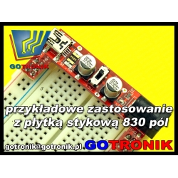 MB102 moduł zasilania do płytki stykowej - czerwony