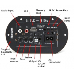 Wzmacniacz audio z front panelem i MP3