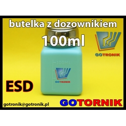 Butelka z tworzywa HDPE z dozownikiem 100ml ESD SAFE