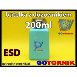 Butelka z tworzywa HDPE z dozownikiem 200ml ESD SAFE