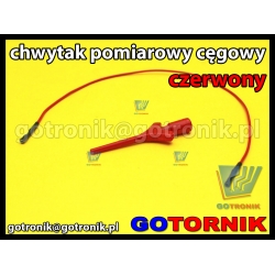 Miniaturowy chwytak pomiarowy cęgowy z przewodem | czerwony