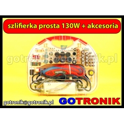 Mini wiertarka modelarska 130W + zestaw 210 sztuk akcesoriów