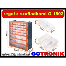 Regał z 30 szufladkami + 9 szuflad