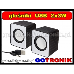 Mini głośniki stereo 3W / aktywne / zasilanie USB