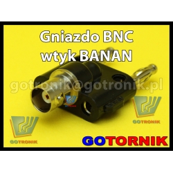 Adapter - przejściówka gniazdo BNC na 2x wtyk banan 4mm