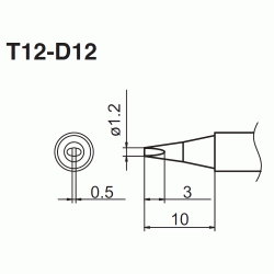 T12-D12 grot płaski 1,2mm