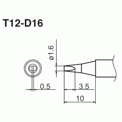 T12-D16 grot płaski 1,6mm