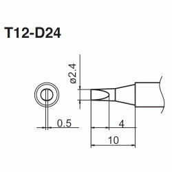 T12-D24 grot płaski 2,4mm