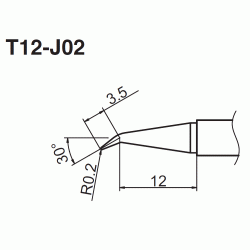 T12-J02 grot stożek zakrzywiony do kolb lutowniczych T12 Aixun