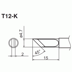 T12-K grot ścięty typu nóż