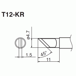 T12-KR grot ścięty typu nóż