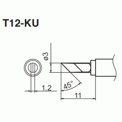 T12-KU grot ścięty typu nóż